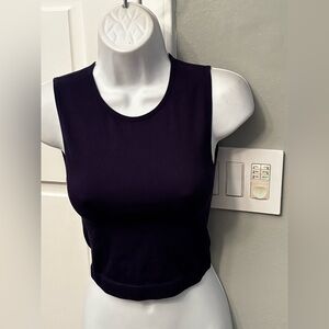 Women's M a new day cropped ribbed purple top sleeveless
